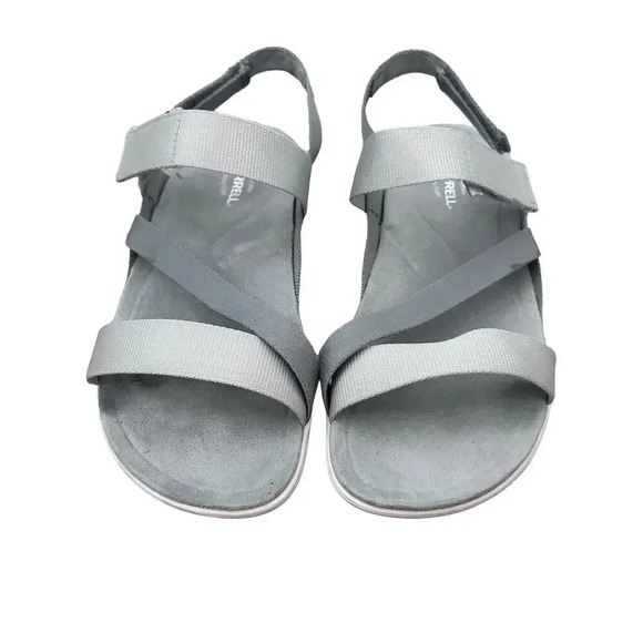 Merrell Women's Gray Air Cushion Memory Pull-On Strappy Foam Sandals Size 7 - Picture 2 of 7